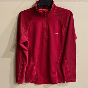Patagonia Men's performance ease layer Half-Zip top waffle sweatshirt deep red M